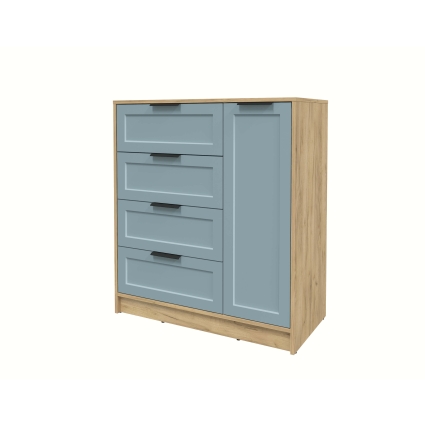 Тумба Тренд КТ-Т90 (Дуб золотой ЛДСП/ Океан ЛМДФ) Ш900 В1020 Г451